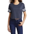 thumbnail image 1 of Mafoose Women’s Scorecard Crop Tee Heathered True Navy/ White Medium, 1 of 5