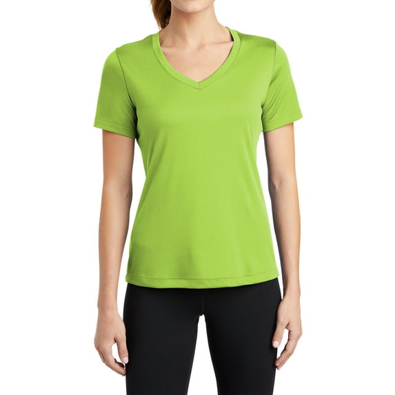 Mafoose Women's Short Sleeve Competitor V-Neck Tee Lime Shock X-Small