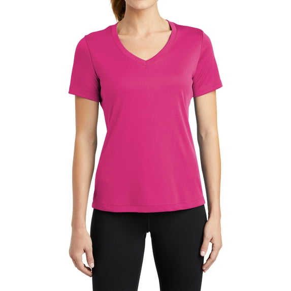 Mafoose Women's Short Sleeve Competitor V-Neck Tee Pink Raspberry 3X-Large