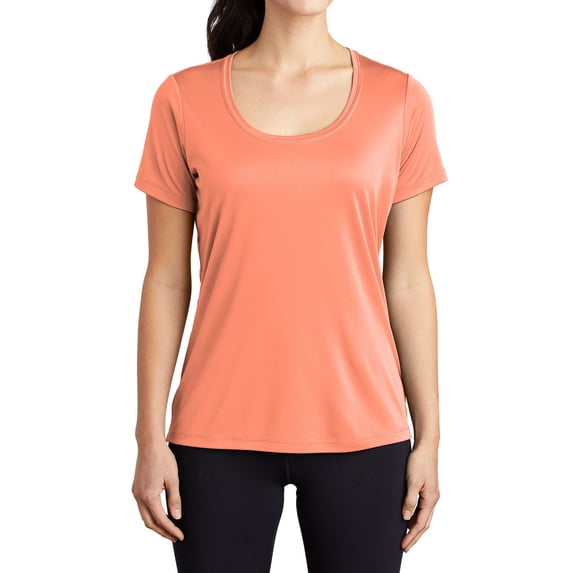 Mafoose Women's Short Sleeve Posi-UV Pro Scoop Neck Tee Soft Coral Medium