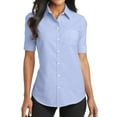 thumbnail image 1 of Mafoose Women's Short Sleeve SuperPro Oxford Shirt Oxford Blue X-Small, 1 of 5