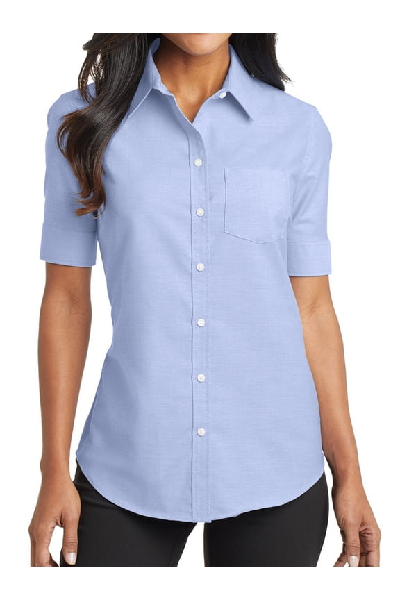 Women's Short Sleeve SuperPro Oxford Shirt Oxford Blue X-Small