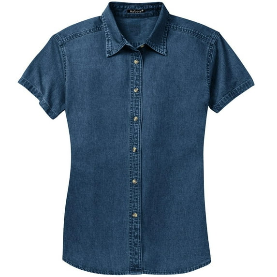 Mafoose Women's Short Sleeve Value Denim Shirt Ink Blue 3XL
