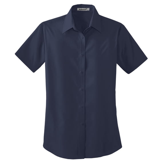 Mafoose Women's Short Sleeve Value Lightweight Poplin Shirt Navy S