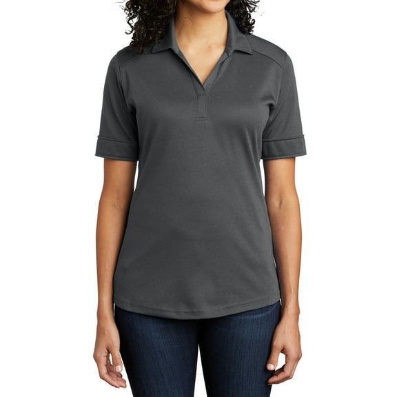 Mafoose Women's Silk Touch Interlock Performance Polo Shirt Sterling Grey X-Small