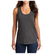 Mafoose Women s Soft and Stylish Perfect Tri Racerback Workout Tank Top Heathered Charcoal Large