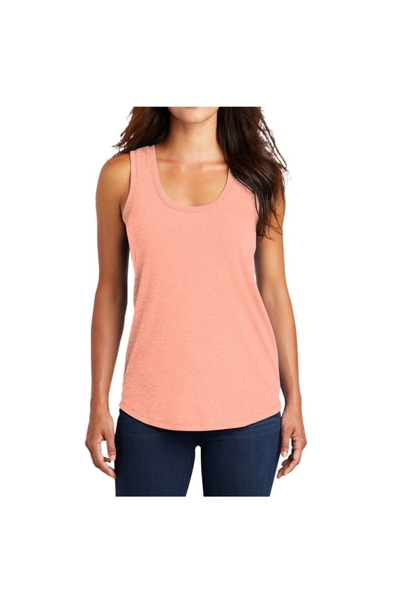 Women’s Soft and Stylish Perfect Tri Racerback Workout Tank Top Heathered Dusty Peach X-Large