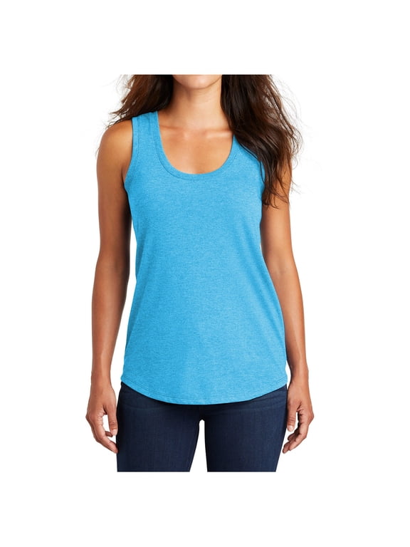 Women’s Soft and Stylish Perfect Tri Racerback Workout Tank Top Turquoise Frost Medium