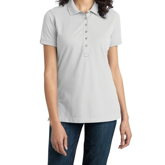 Mafoose Women's Stretch Pique Polo White Medium