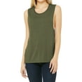 thumbnail image 1 of Mafoose Women's drapey fit Side seamed Flowy Scoop Muscle Tank Heather Olive Small, 1 of 5
