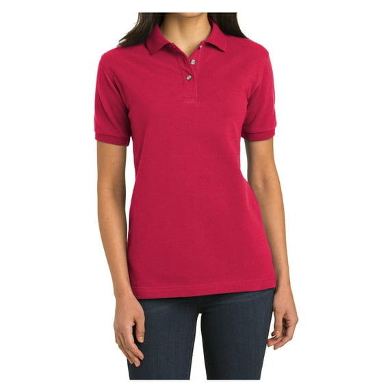 Mafoose Womens Heavyweight Cotton Pique Polo Shirt Red M