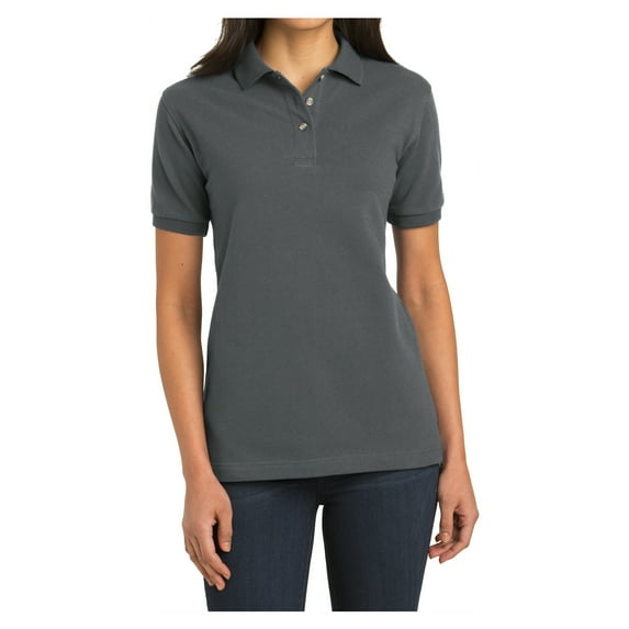 Mafoose Womens Heavyweight Cotton Pique Polo Shirt Steel Grey L