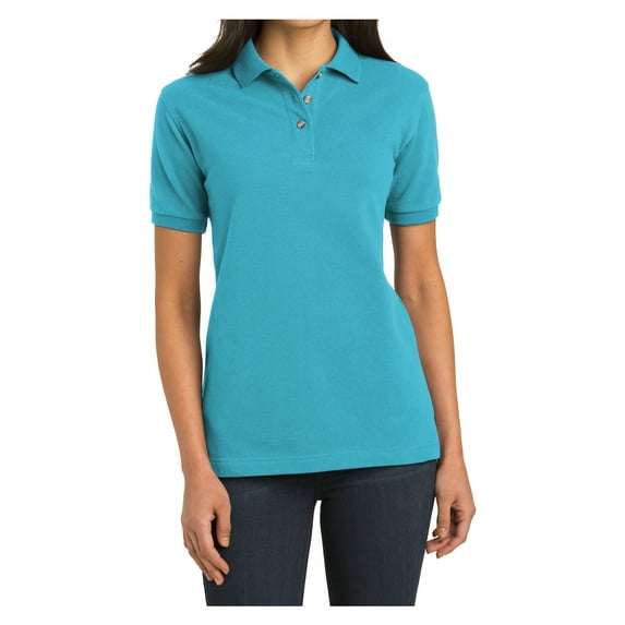 Mafoose Womens Heavyweight Cotton Pique Polo Shirt Turquoise S