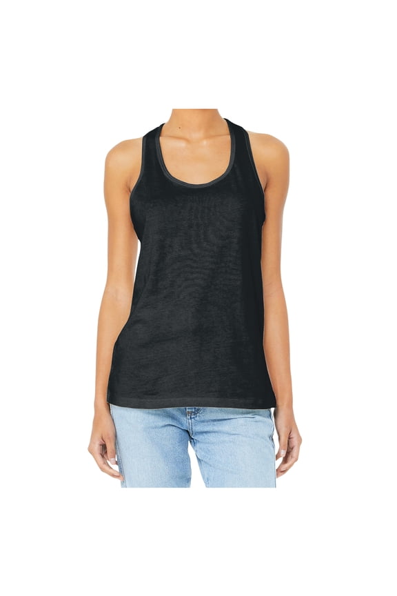 Womens Jersey Racerback Female Tank Dark Grey Heather Large