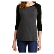 Mafoose Womens Perfect Tri 3/4-Sleeve Female Raglan T-Shirt Black/ Black Frost XS