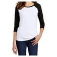 thumbnail image 1 of Mafoose Womens Perfect Tri 3/4-Sleeve Female Raglan T-Shirt Black/ White 4XL, 1 of 6