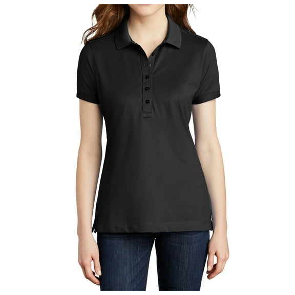 Mafoose Womens Short Sleeve Stretch Pique Polo Black L