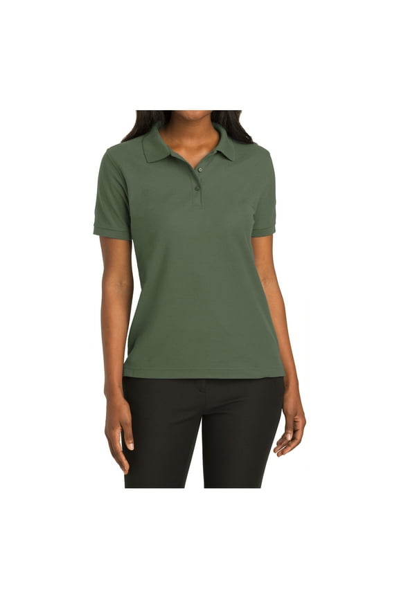 Women's Comfortable Silk Touch Polo Golf Shirt Short Sleeve Clover Green 2XL