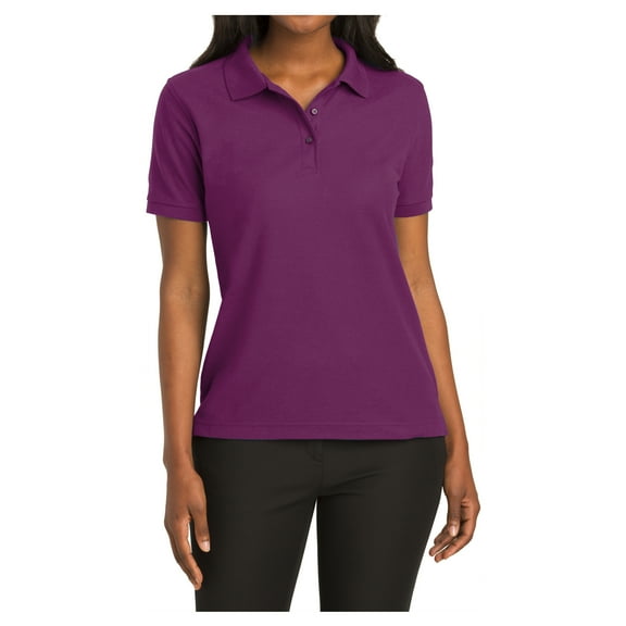 Mafoose Women's Comfortable Silk Touch Polo Golf Shirt Short Sleeve Deep Berry M