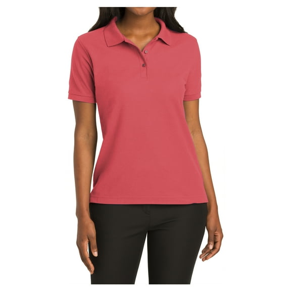Mafoose Women's Comfortable Silk Touch Polo Golf Shirt Short Sleeve Hibiscus XL