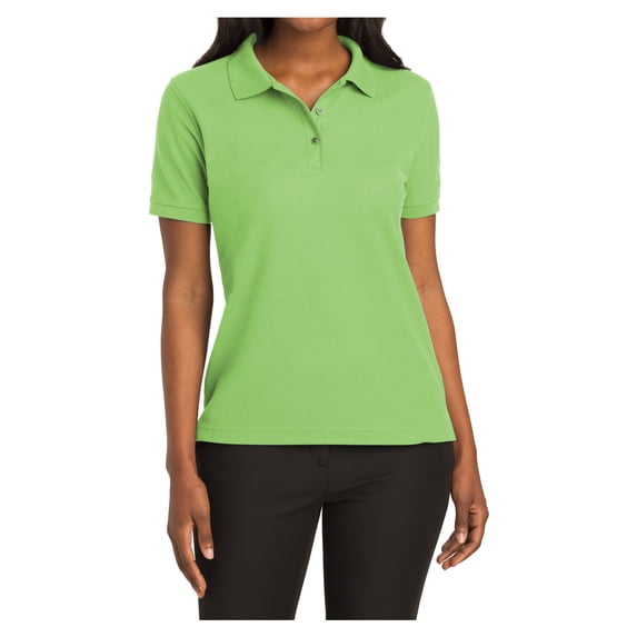 Mafoose Women's Comfortable Silk Touch Polo Golf Shirt Short Sleeve Lime S