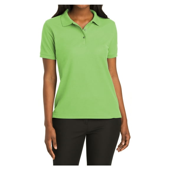 Mafoose Women's Comfortable Silk Touch Polo Golf Shirt Short Sleeve Lime XL