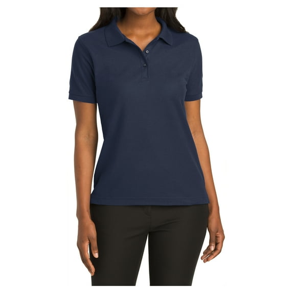 Mafoose Women's Comfortable Silk Touch Polo Golf Shirt Short Sleeve Navy S