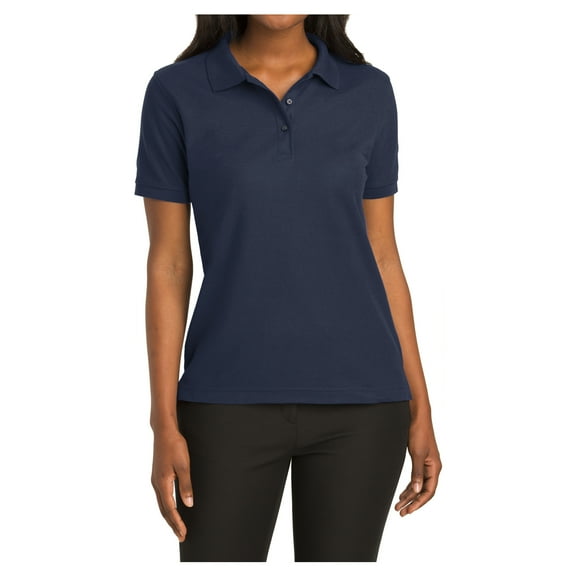 Mafoose Women's Comfortable Silk Touch Polo Golf Shirt Short Sleeve Navy XS