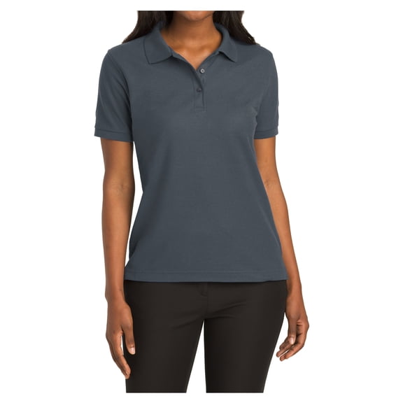 Mafoose Women's Comfortable Silk Touch Polo Golf Shirt Short Sleeve Steel Grey 6XL