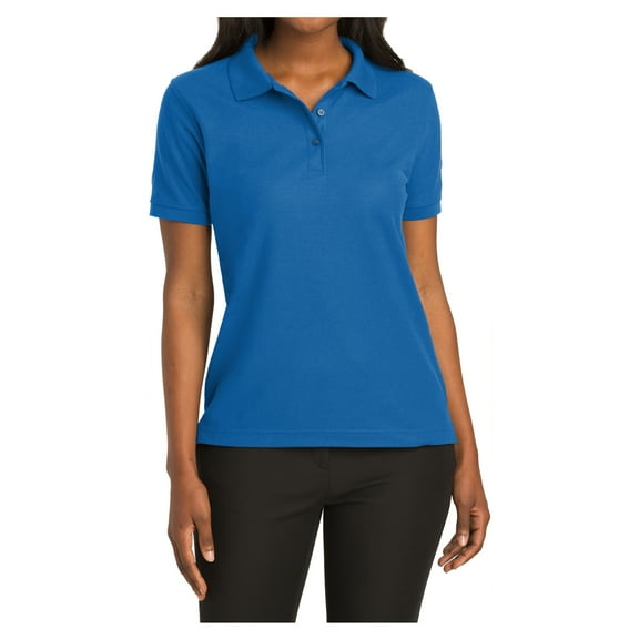 Mafoose Women's Comfortable Silk Touch Polo Golf Shirt Short Sleeve Strong Blue XL