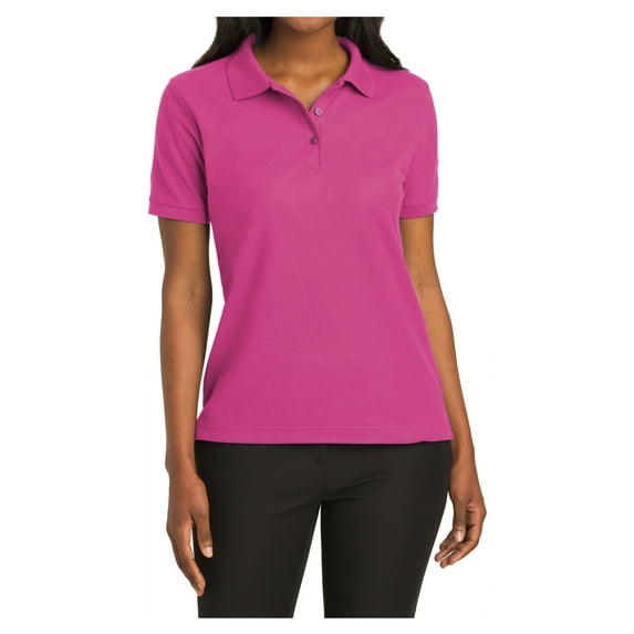 Mafoose Women's Comfortable Silk Touch Polo Golf Shirt Short Sleeve Tropical Pink 4XL