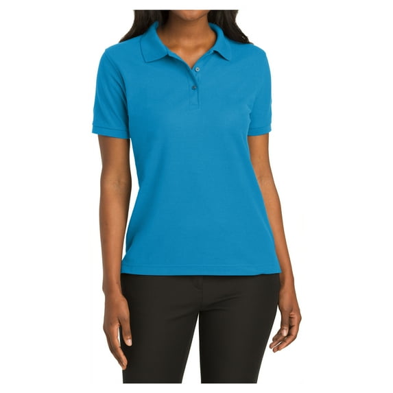 Mafoose Women's Comfortable Silk Touch Polo Golf Shirt Short Sleeve Turquoise 3XL