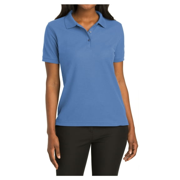 Mafoose Women's Comfortable Silk Touch Polo Golf Shirt Short Sleeve Ultramarine Blue S