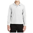 thumbnail image 1 of Mafoose Youth Long Sleeve Silk Touch Polo White L, 1 of 4