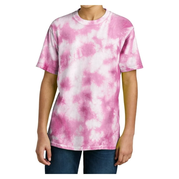 Mafoose Youth Short Sleeve Crystal Tie-Dye Tee Bright Pink Large