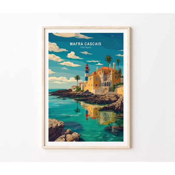 Mafra Cascais Portugal Minimalist Travel Wall Art Home Decor