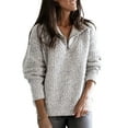 thumbnail image 1 of Mafulus Women's Fleece Sweater Soft Zip Pullover Sweater, 1 of 1