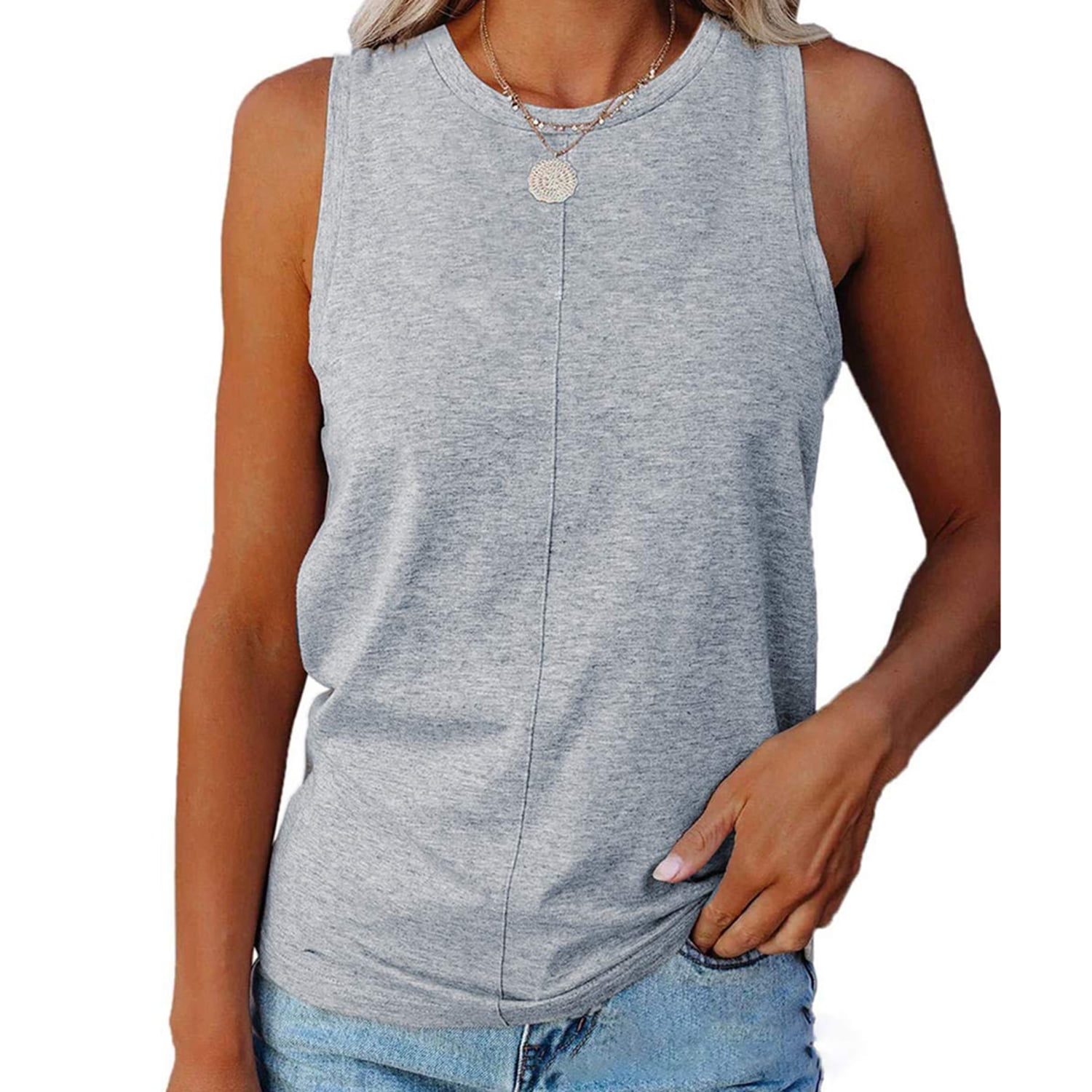 Mafulus Women's Summer Sleeveless Jumpsuit Romper - Scoop Neck, Drawstring Waist, Shorts With Pockets