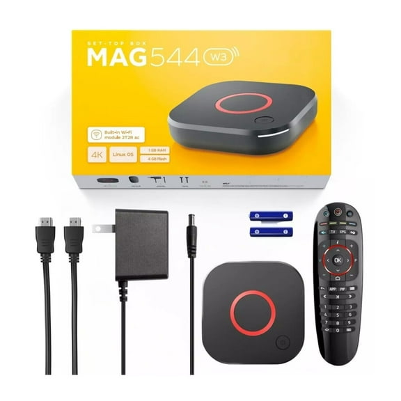 Mag 544 W3 Mag 544W3 4K HDR, Built-in Dual Band 2.4G/5G WiFi, HDMI Cable