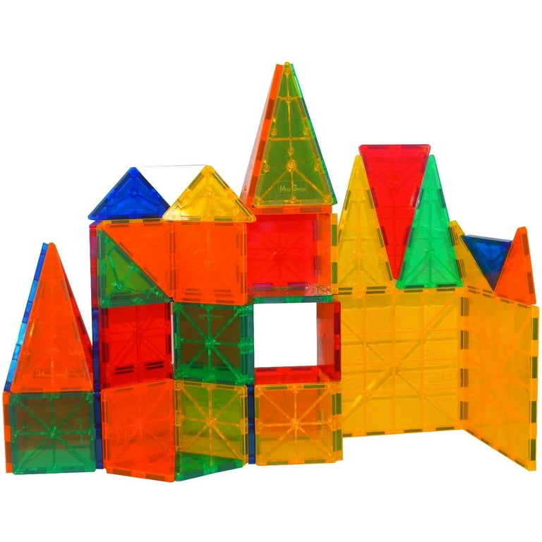 Mag-Genius Award Winning building Magnet Tiles Blocks Clear Colors 3D Brain  Building Blocks, Set Of 60 Piece, BUILD DIFFERENT STRUCTURES -.., By Visit 
