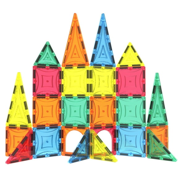 Mag-Genius Magnet Tiles Award Winning Building Tiles Clear Colours 3D Brain Building Blocks Set of 26 Pieces, Includes: 26 Pieces Mag-Genius Magnet Tiles In.., By Brand Mag Genius