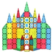 MAGNA-TILES Mag-Genius building Magnet Tiles 3D Brain Building Blocks Set of 120 Pieces Includes 13 New Plastic Fun Clickins Includes 2 Cars And Free Storage Bin