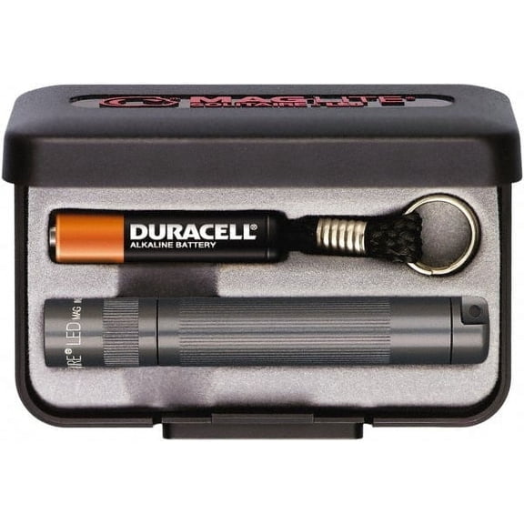 Mag-Lite Clear LED Bulb, 47 Lumens, Mini Flashlight Gray Aluminum Body, 1 AAA Alkaline Battery Included