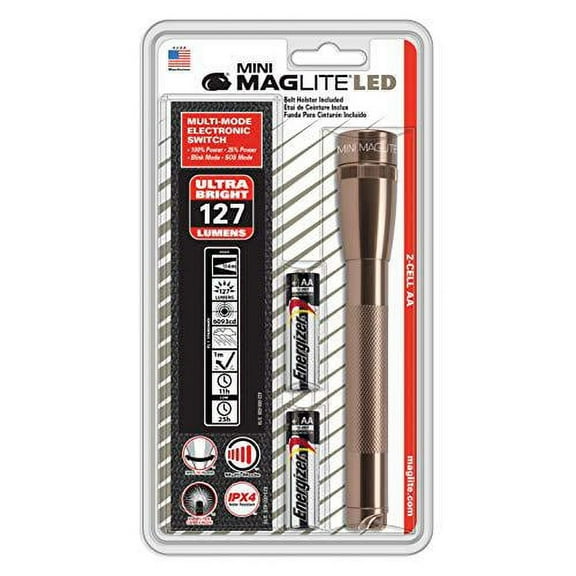 Mag-Lite SP22JYH Bronze Battery Powered 11-Hour SOS Strobe LED Mini Flashlight