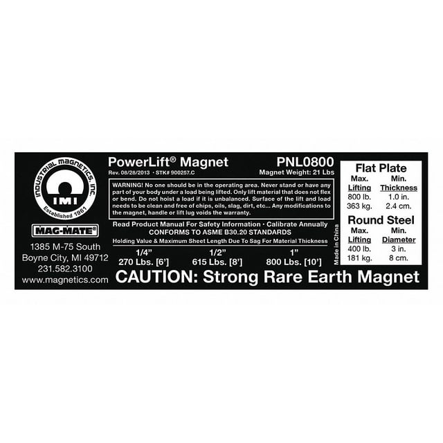 Mag-Mate Replacement Capacity Sticker  900257
