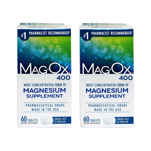 Mag-Ox 400 Magnesium Dietary Supplement Tablets 60 Ct Box, 2-Pack