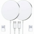 thumbnail image 1 of for Mag-Safe Charger 2 Pack, Magnetic Wireless Charger for iPhone 16/16 Pro/16 Pro Max/16 Plus/15/14/13/12 Series, 15W Max Magnet Fast Mag Safe Charging Pad for AirPods 2 3 Pro, Pack of 2, Silver, 1 of 1