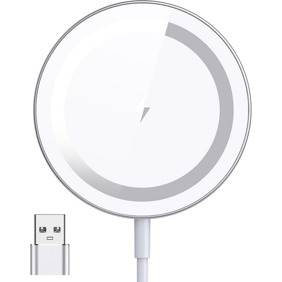 for Mag-Safe Charger, Magnetic Wireless Charger Made for iPhone 16/16 Pro/16 Pro Max/16 Plus/15/14/13/12 Series, 15W Max Fast Mag Safe Charging Pad for AirPods Pro 3 2 (Silver)