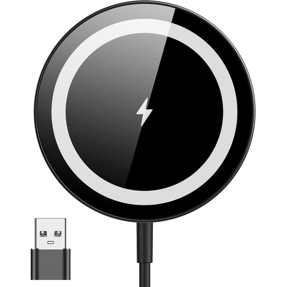 for Mag-Safe Charger, Magnetic Wireless Charger Made for iPhone 16/16 Pro/16 Pro Max/16 Plus/15/14/13/12 Series, 15W Max Fast Mag Safe Charging Pad for AirPods Pro 3 2 (Black)