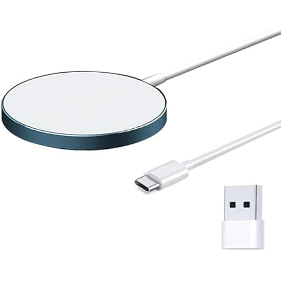 for Mag-Safe Charger, Magnetic Wireless Charger for iPhone 16/16 Pro/16 Pro Max/16 Plus/15/14/13/12 Series, 15W Max Magnet Fast Mag Safe Charging Pad for AirPods 2 3 Pro, Dual Charging Ports, Blue